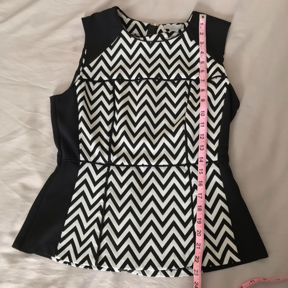 H&M Peplum Black and White Stripe Peplum Blouse - Picture 5 of 5